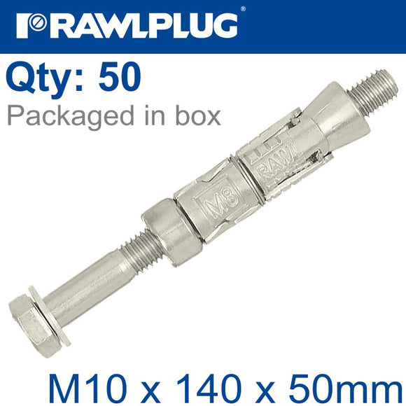 RAWLBOLT M10X140X75MM X50-BOX (16MM HOLE)