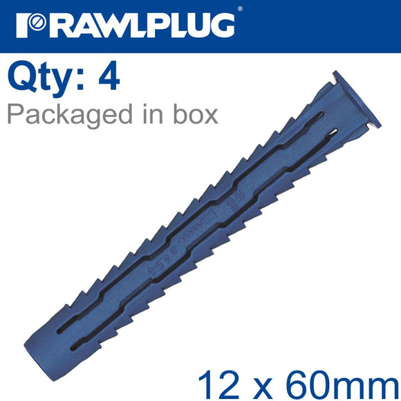 UNIVERSAL NYL PLUG WITH SCREWS 12X60MM X4 -BAG