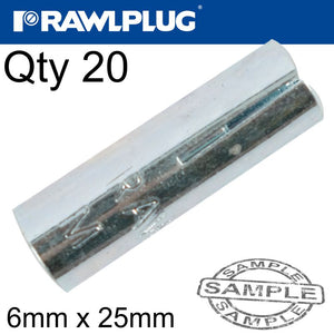 WEDGE ANCHOR 6X25MM X20 -BAG