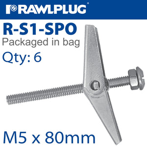 SPRING TOGGLE+SCREW M5X80MM X6-BAG