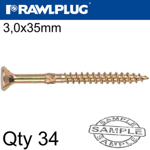 R-TS HARDENED SCREW 3.0X35MM X34 PER BAG