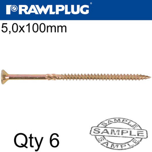 R-TS HARDENED SCREW 5.0X100MM X6 PER BAG