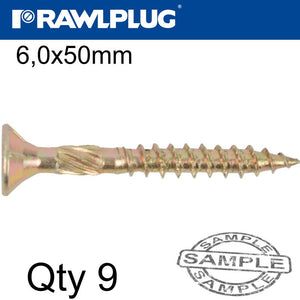 R-TS HARDENED SCREW 6.0X50MM X9 PER BAG