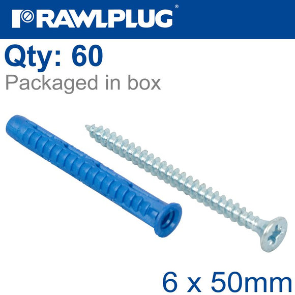 UNIVERSAL PLUG 4ALL 6 X 50MM WITH SCREW 60 PSC PER TUB