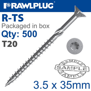 TORX T20 CHIPBOARD SCREW 3.5X35MM X500-BOX