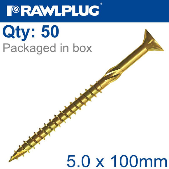 TORX T25 CHIPBOARD SCREW 5.0X100MM X50-BOX