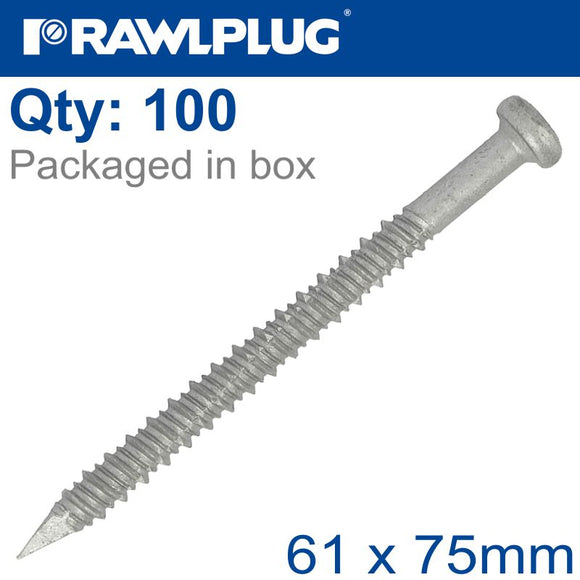 ROOFING ISULATION SCREW 61MMX75MM TX25 HEAD BOX-100