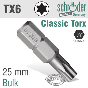 TORX TX6 25MM CLASSIC BIT BULK