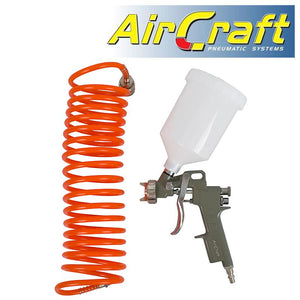 GRAV FEED SPRAY GUN 1.5MM NOZZLE WITH 5M SPIRAL HOSE