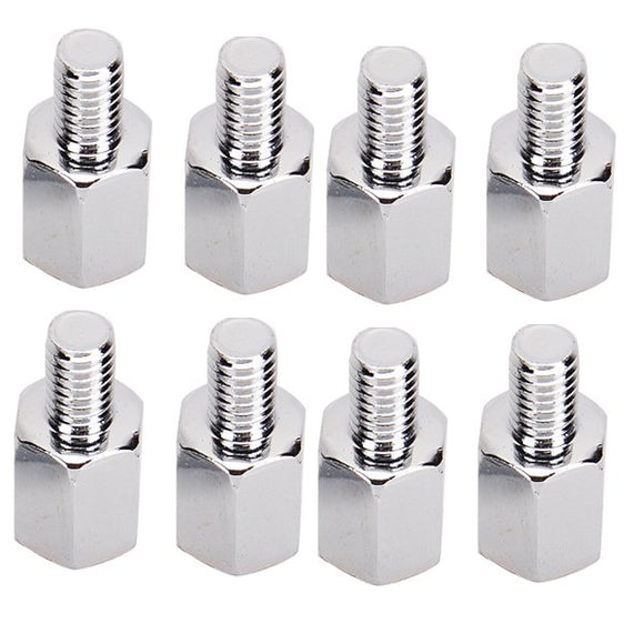 8Pcs Motorcycle Rear View Mirror Adapters Screws 10mm to 8mm