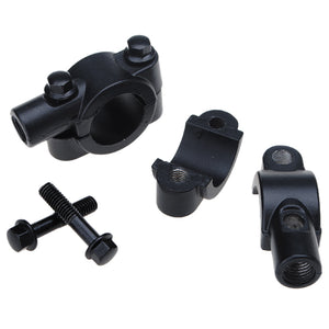 UNIVERSAL BLACK MOTORCYCLE HANDLEBAR MIRROR MOUNT10MM ALUMINUM CLAMP