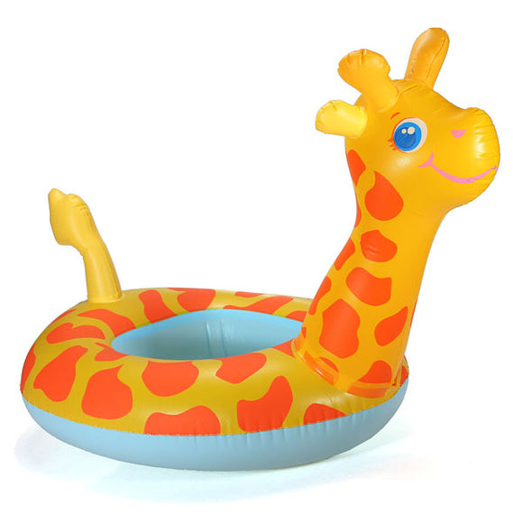 Cartoon Giraffe Seat Child Swim Ring Inflatable Boat Swimming Toy