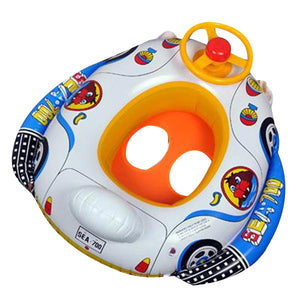 Kids Baby Inflatable Pool Seat Float Boat Swimming Wheel Horn