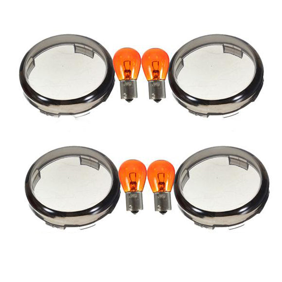 Turn Light Lenses Amber Bulbs For Harley Davidson Sportster Softail DYNA