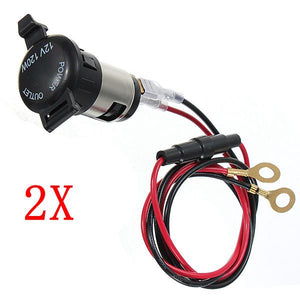 2Pcs 12V 120W Car Motorcycle Bike Tractor Socket