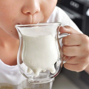 Creative Cup Double Glass Microwaveable Heat Milk Cup