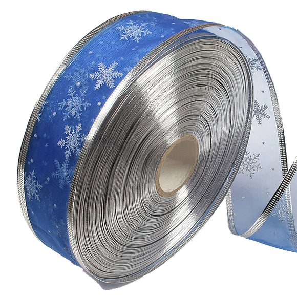 Blue Silver Serging Ribbon Christmas Trees Decoration Supplies