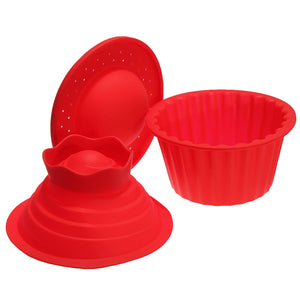 3Pcs Big Top Cup Cake Pan Giant Silicone Molds Baking Set