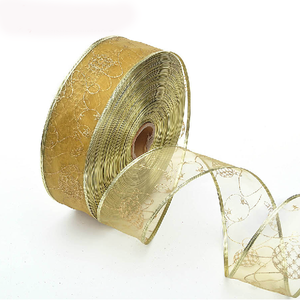 Gold Hot Stamping Ribbon Christmas Trees Decoration Supplies