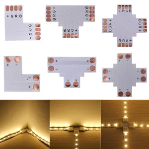 5050 RGB 4-pin LED Strip Connector Corner 10mm DC 12/24V