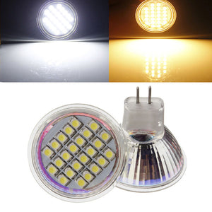 MR11 24 SMD 3528 1.5W Warmwhite/White AC/DC 12V LED Spot Light Bulb