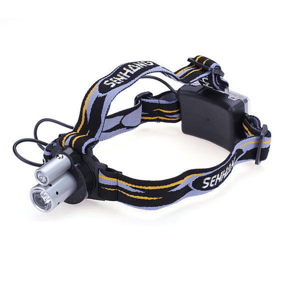 Double Tube Double Bulbs LED Headlamp Outdoor Bicycle Headlight