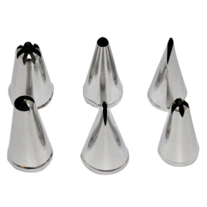 Stainless Steel 6-in-1 Cake Decorating Nozzles Pastry Tube Tips