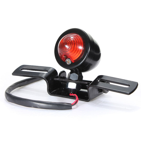 Motorcycle Bullet LED Tail Light Lamp with Plate Black