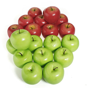 Artificial Apple Home Party Decorative Fake Red Green Apples Fruit Vegetable