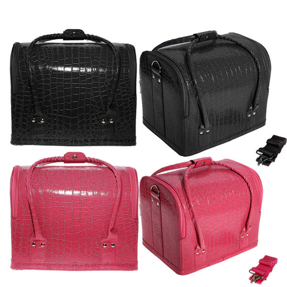 Croc Four Level Makeup Vanity Case Nail Art Cosmetic Storage Box