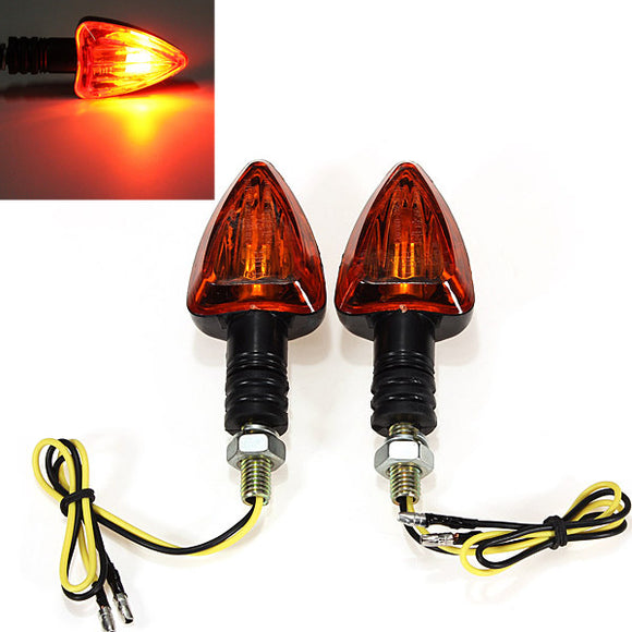 2x Motorcycle Turn Lights Indicators Stalk Blinker Bulb Amber 12V