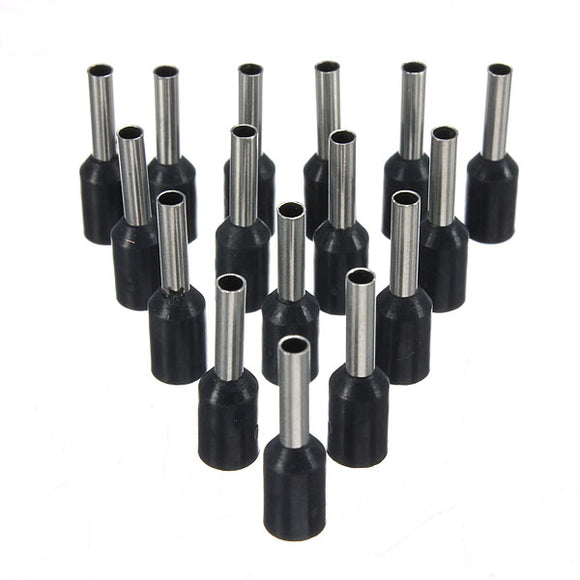 100Pcs AWG 16 Black Wire Copper Crimp Insulated Cord Pin End Terminal