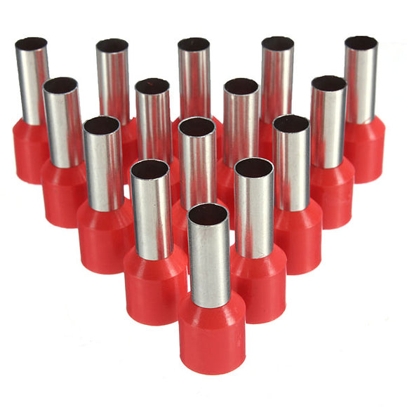 100Pcs AWG 18 Red Wire Copper Crimp Insulated Cord Pin End Terminal