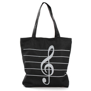 Women Canvas Musical  Shopping Bags Tote Girls Portable Shoulder Bags Handbags