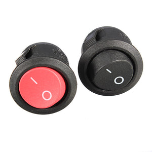 Mini Round Black 2 Pin SPST ON-OFF Rocker Switch Button