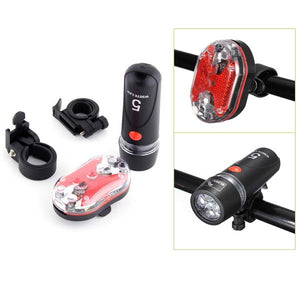 Bike Bicycle 5LED Front Headlight 9LED Rear Tail Light