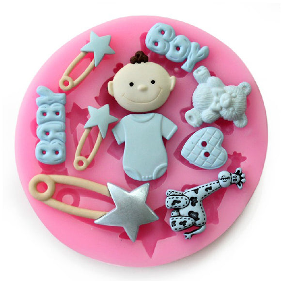 Baby Silicone Fondant Mold Bear Cake Decorating Mould Gum Paste Sugarpaste Mold FDA LFGB