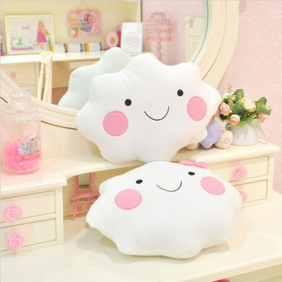 Cute Smile Bowknot Clouds Plush Pillow Cushion