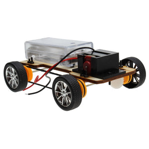 DIY Wooden Four-wheel Drive Electric Car Creative Assembles Toy