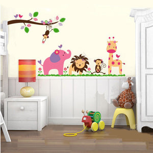 Jungle Party Lovely Cartoon Wall Sticker Kindergarten Room Sticker