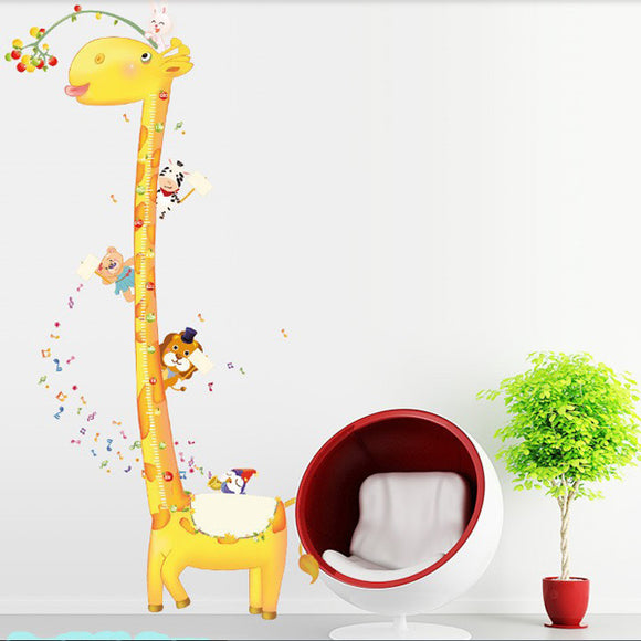 Removable Giraffe Height Wall Sticker Kids Room Decor Decal