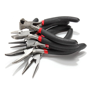 5pcs Cutting Long Round Bent Nose Making Jewelry Pliers Tools Kit