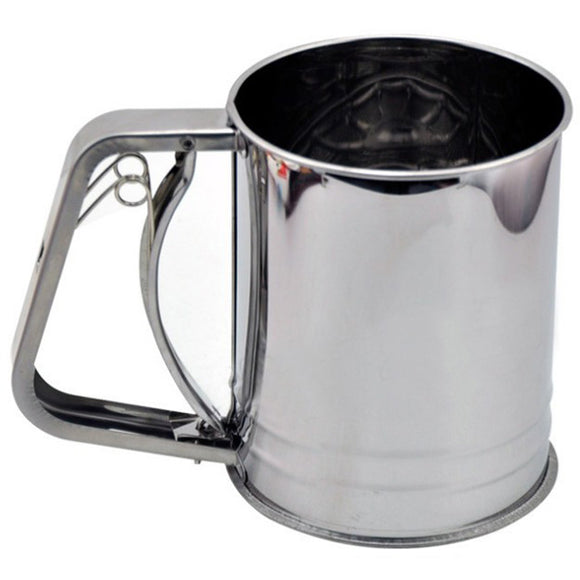 Stainless Steel Pressure Baking Icing Flour Sugar Sifter Shaker