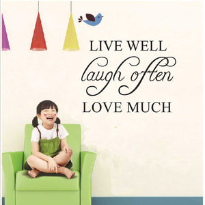 42x32cm Live Well Love Much PVC Wall Sticker Wallpaper ZY8122