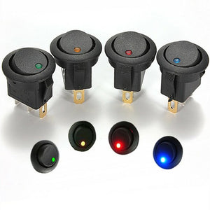 LED Dot Light 12V Car Boat Auto Round Rocker ON OFF SPST Switch