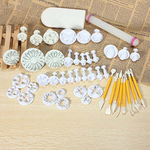 14 Sets 46PCS Fondant Cake Decorating Set Fondant Plunger Cutter