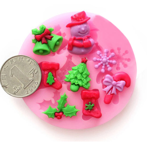 F0537 Silicone Christmas Cake Mold Fondant Soap Chocolate Mold