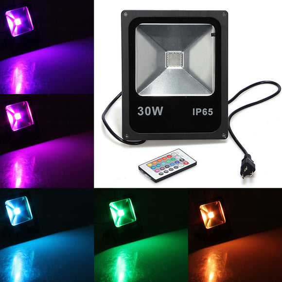 30W IP65 RGB LED Flood Light Wash Garden Lamp AC 85-265V