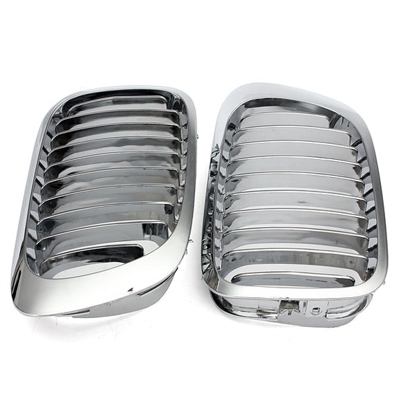 Silver Front Kidney Grille Grills For BMW E46 3 Series 2 Door 99-06