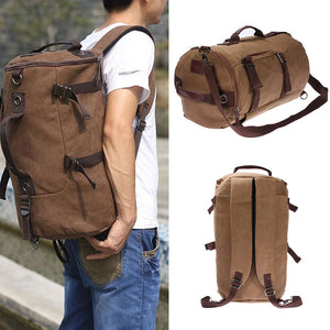 Vintage Canvas Travel Backpack Rucksack  Camping Hiking Bag